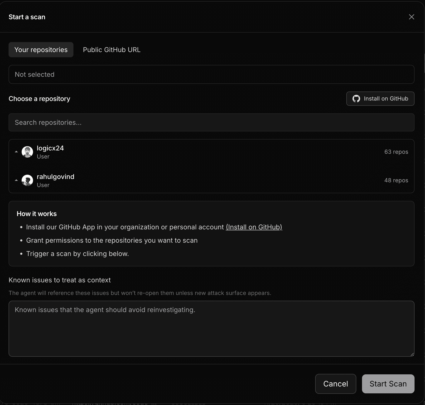 Repository connection interface